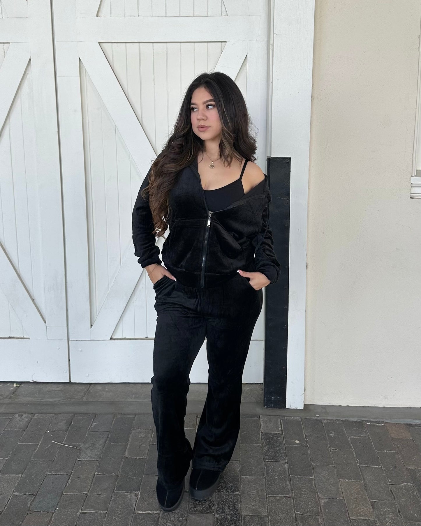 Alondra Velvet Flare Tracksuit