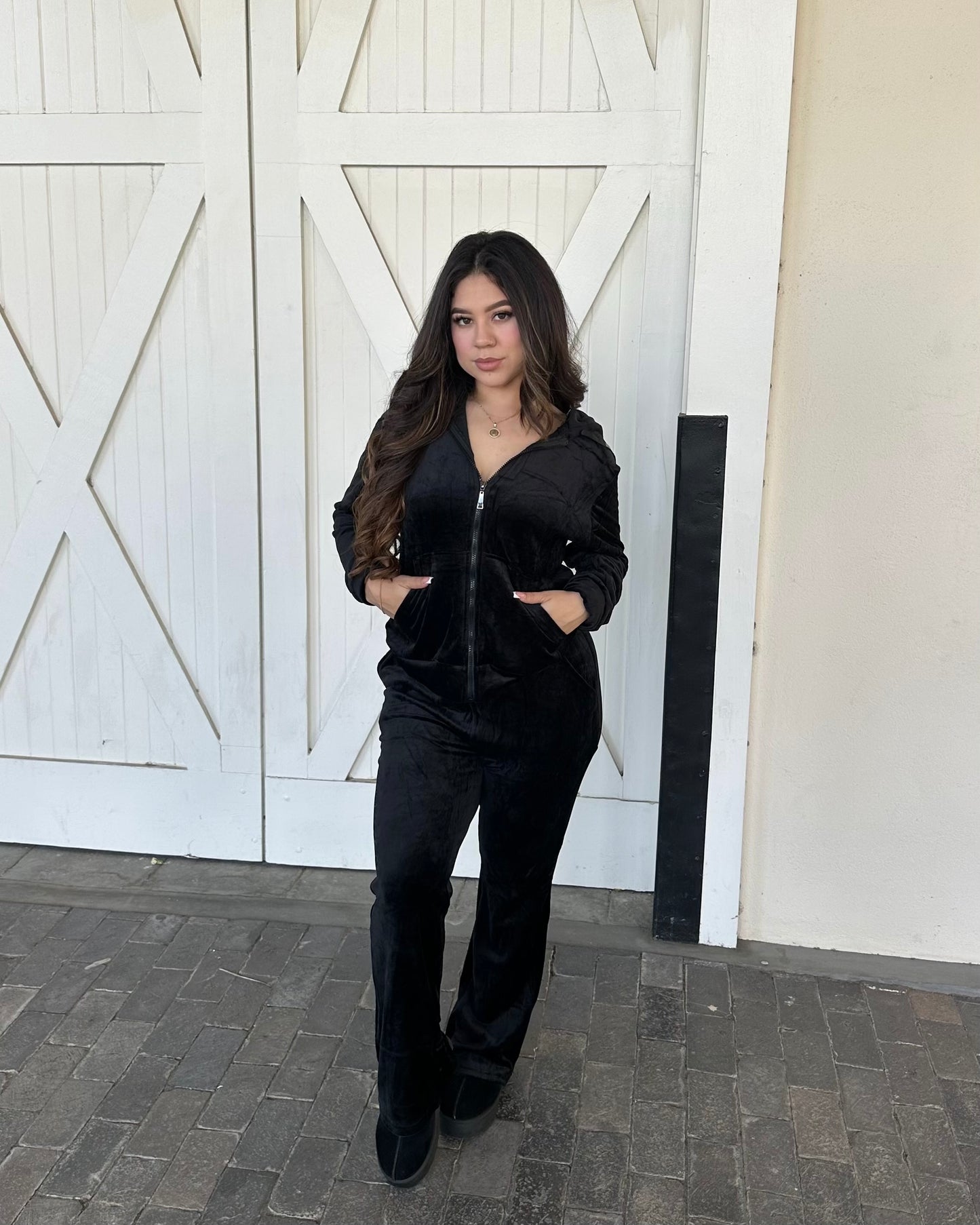 Alondra Velvet Flare Tracksuit