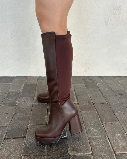 Jade Boot - Brown (Calf Stretch)