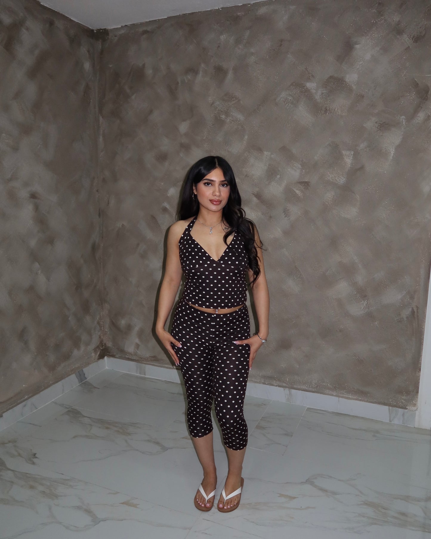 Tropic Chic Polka Set - Brown