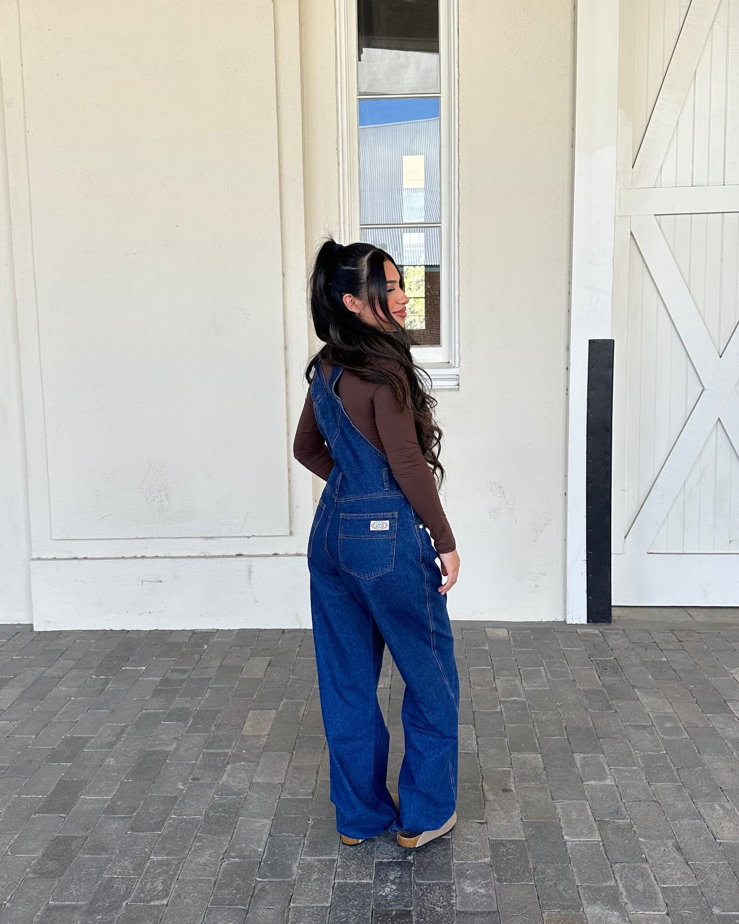 Isabel 90s Straight Leg Overalls - Dark Denim