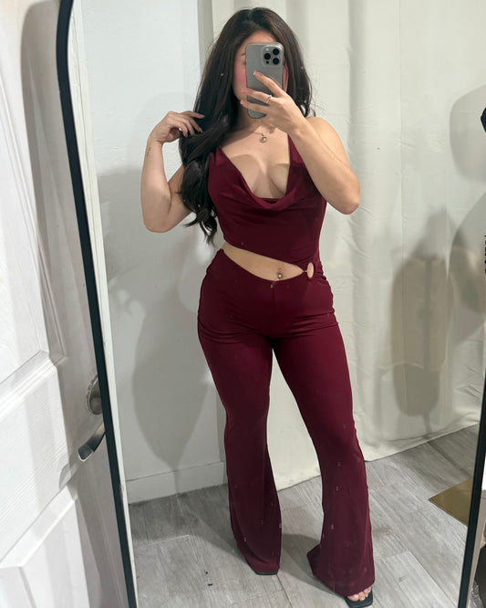 Chelly Jumpsuit - Burgundy