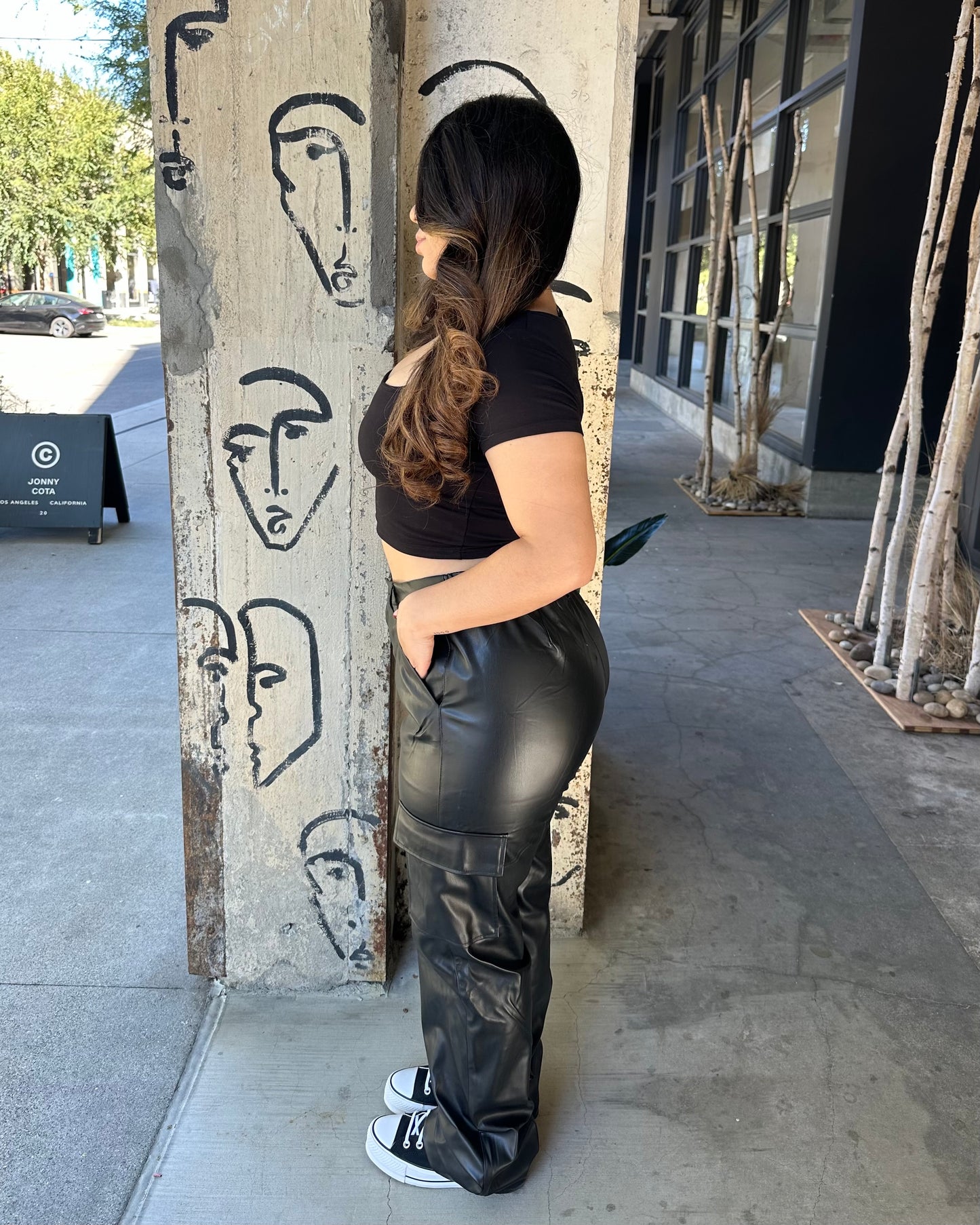Gia Leather Cargo Pants