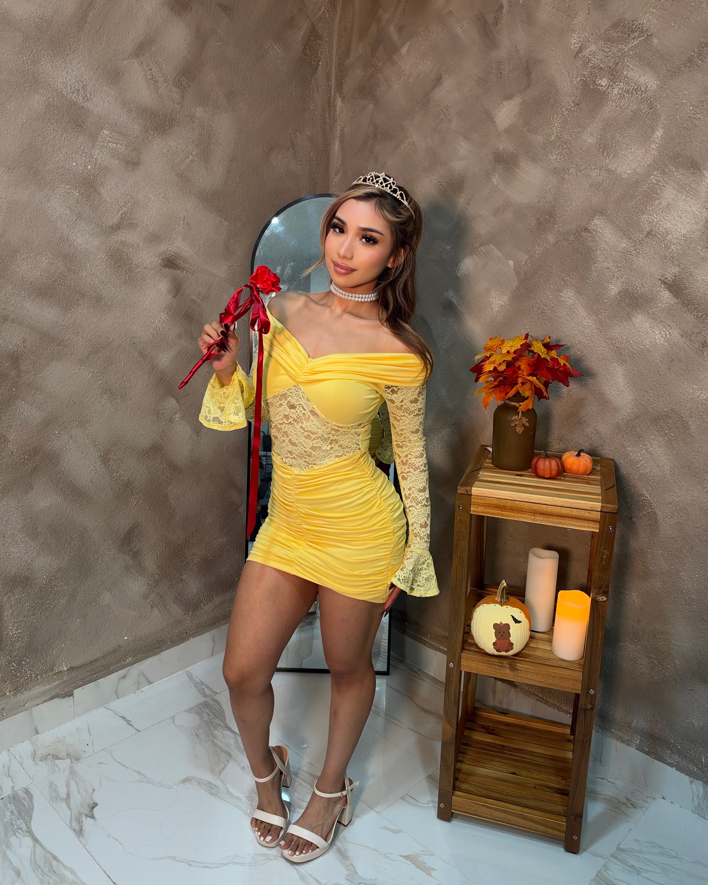 Princess Lace Dress - Yellow