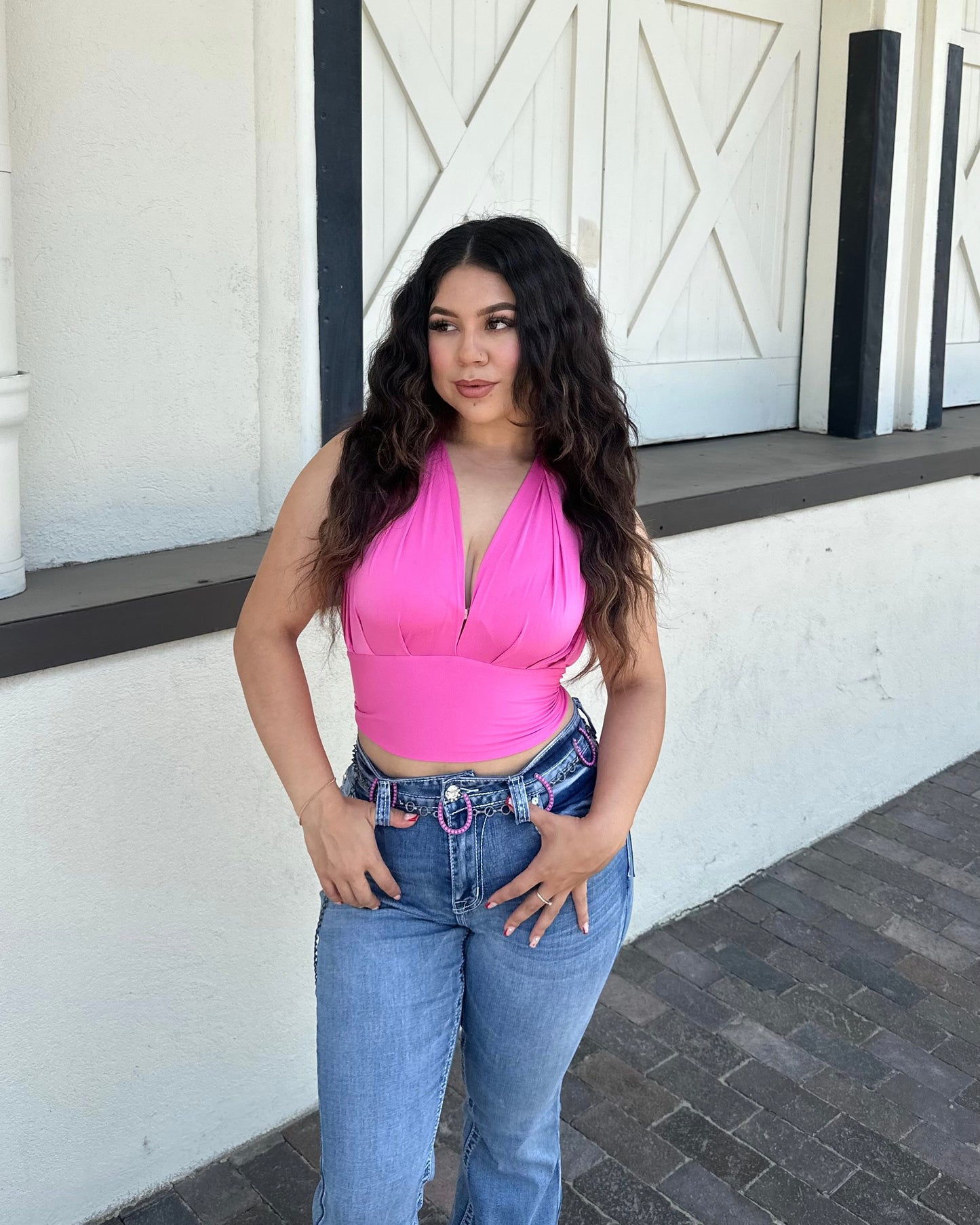 Kimberly Halter Top - Pink