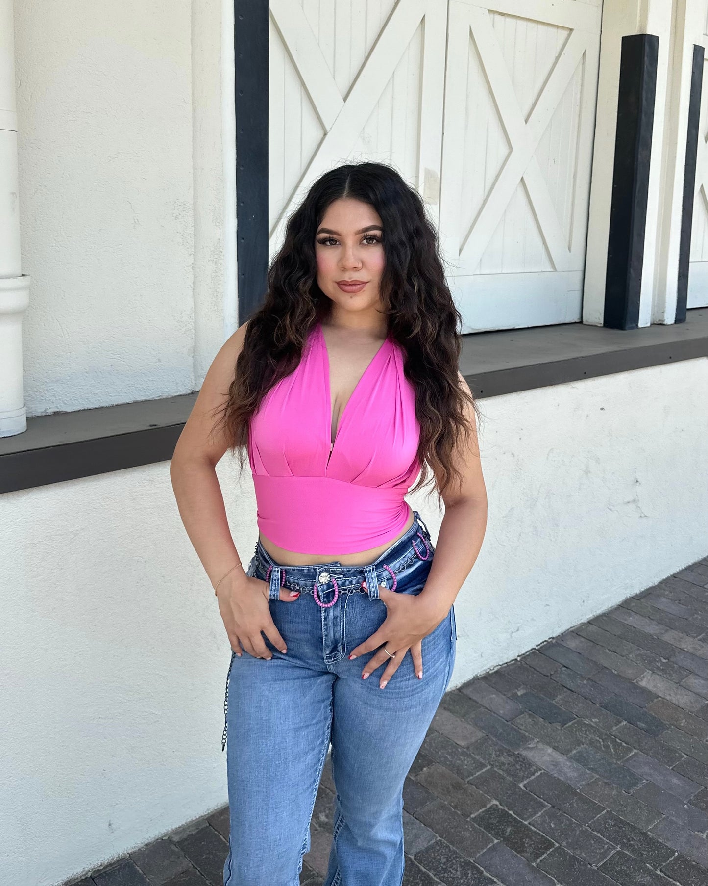 Kimberly Halter Top - Pink