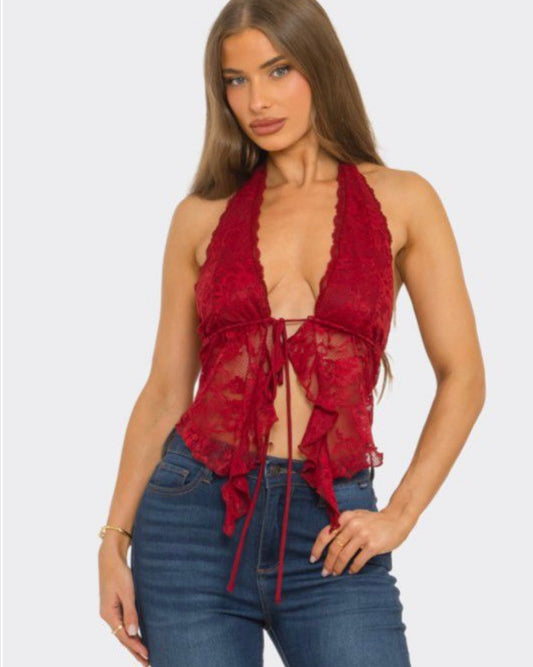 Gina Halter Lace top