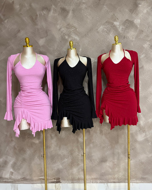 Rosy Glitter Dress