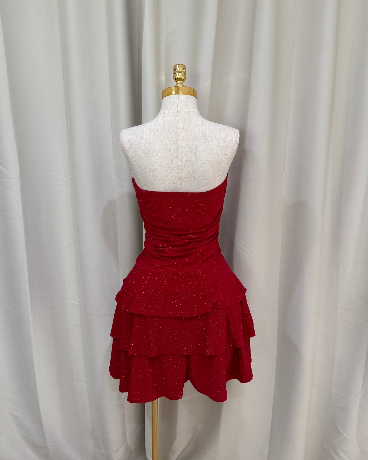 Glitter Birthday Dress - Red