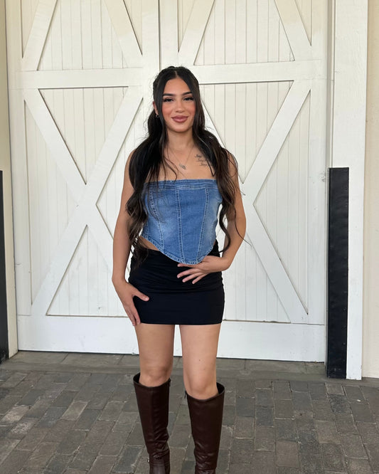 Iris Jean Corset - Medium Wash