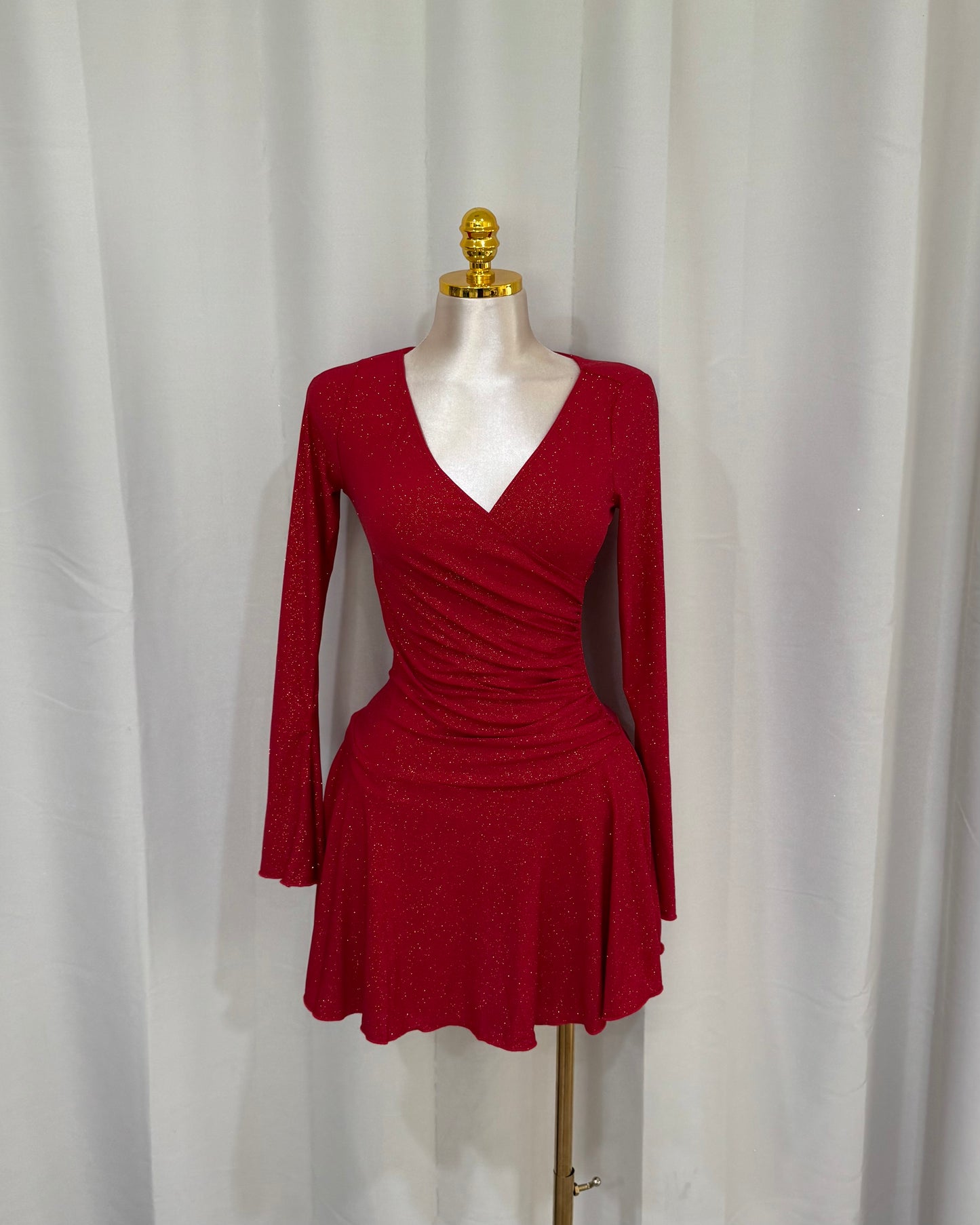 Luna Longsleeve dress - red