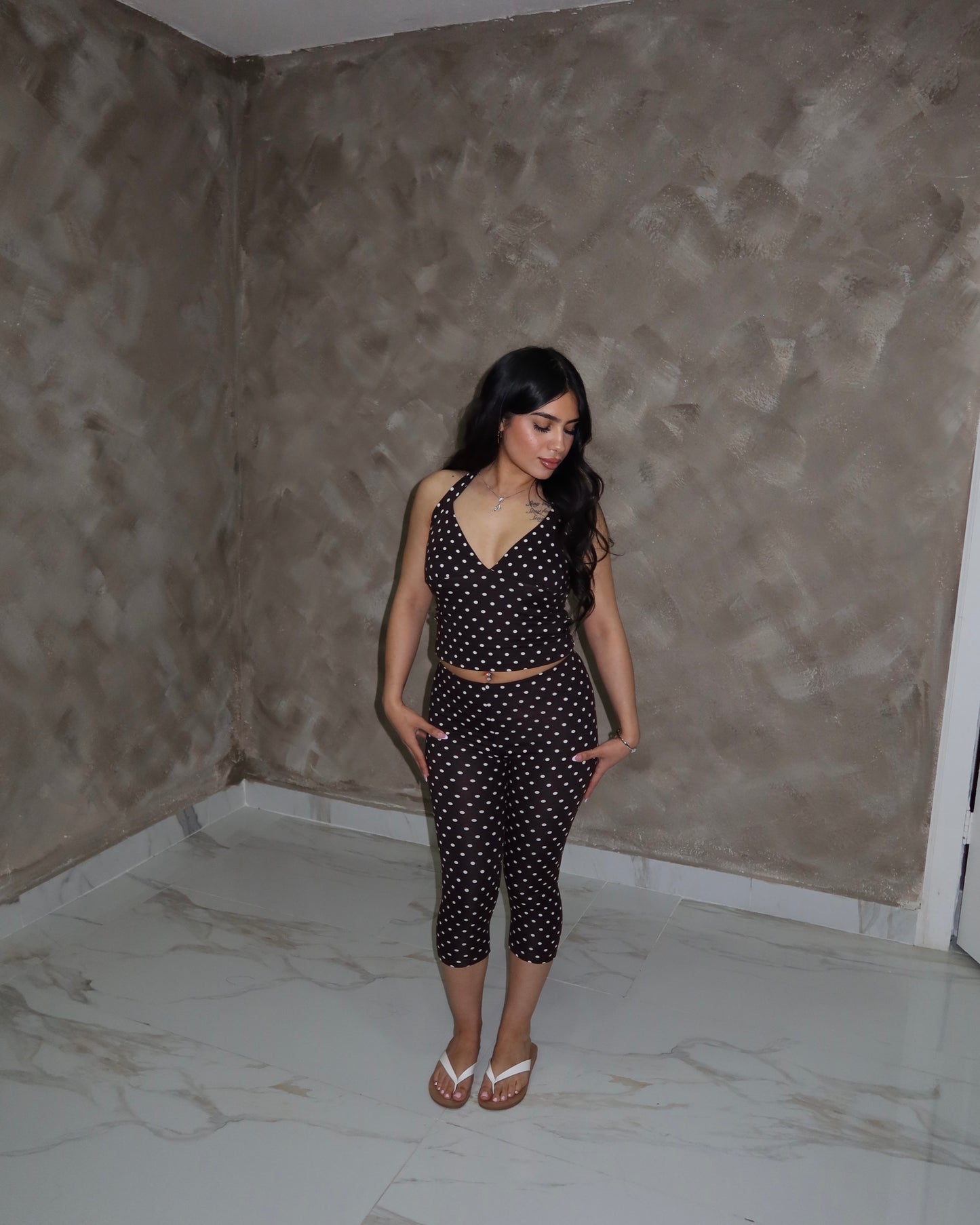 Tropic Chic Polka Set - Brown