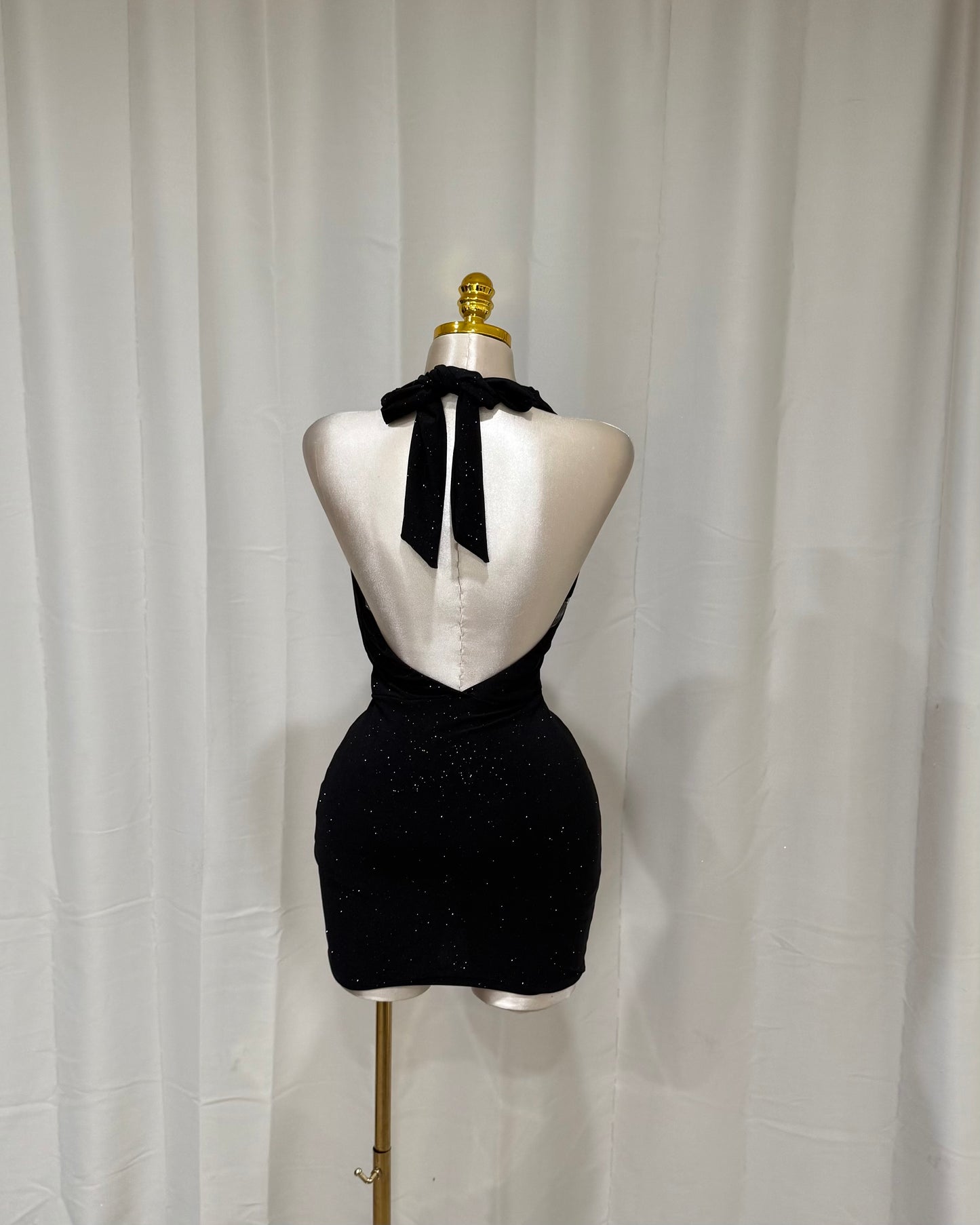 Lux Dress - Black Glitter