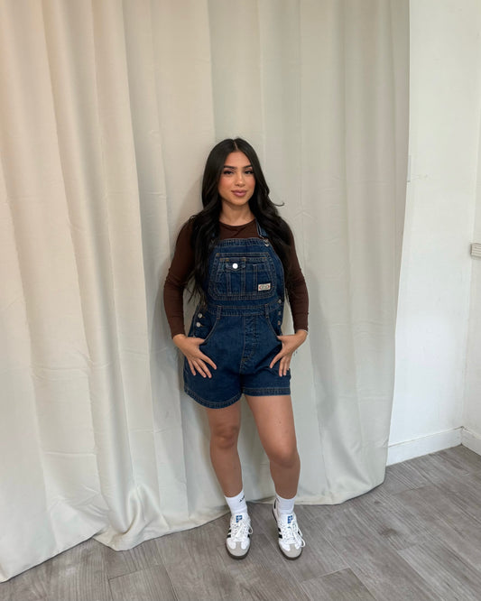Jean Short Overall - Dark Wash