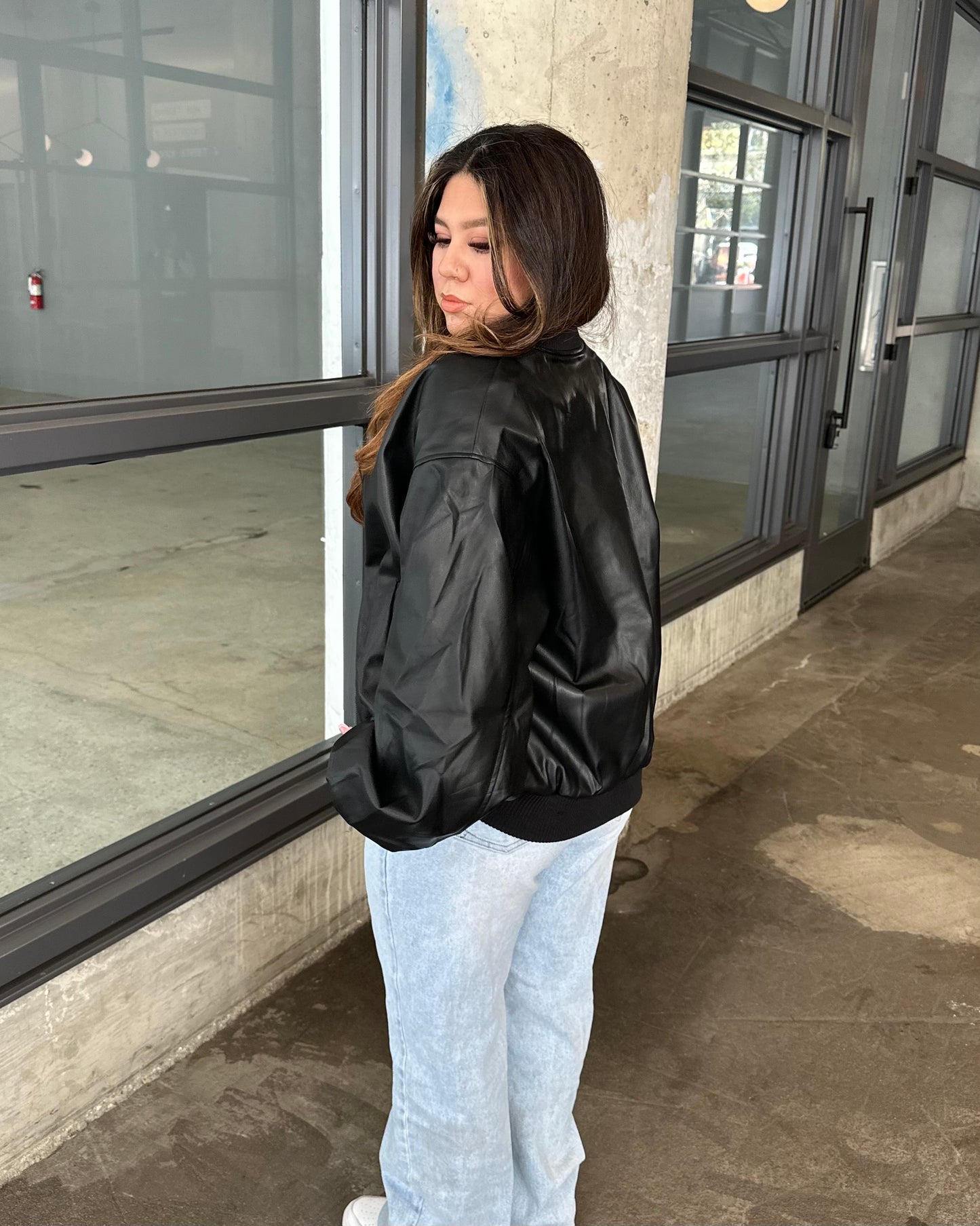 Denise Oversized Leather Jacket