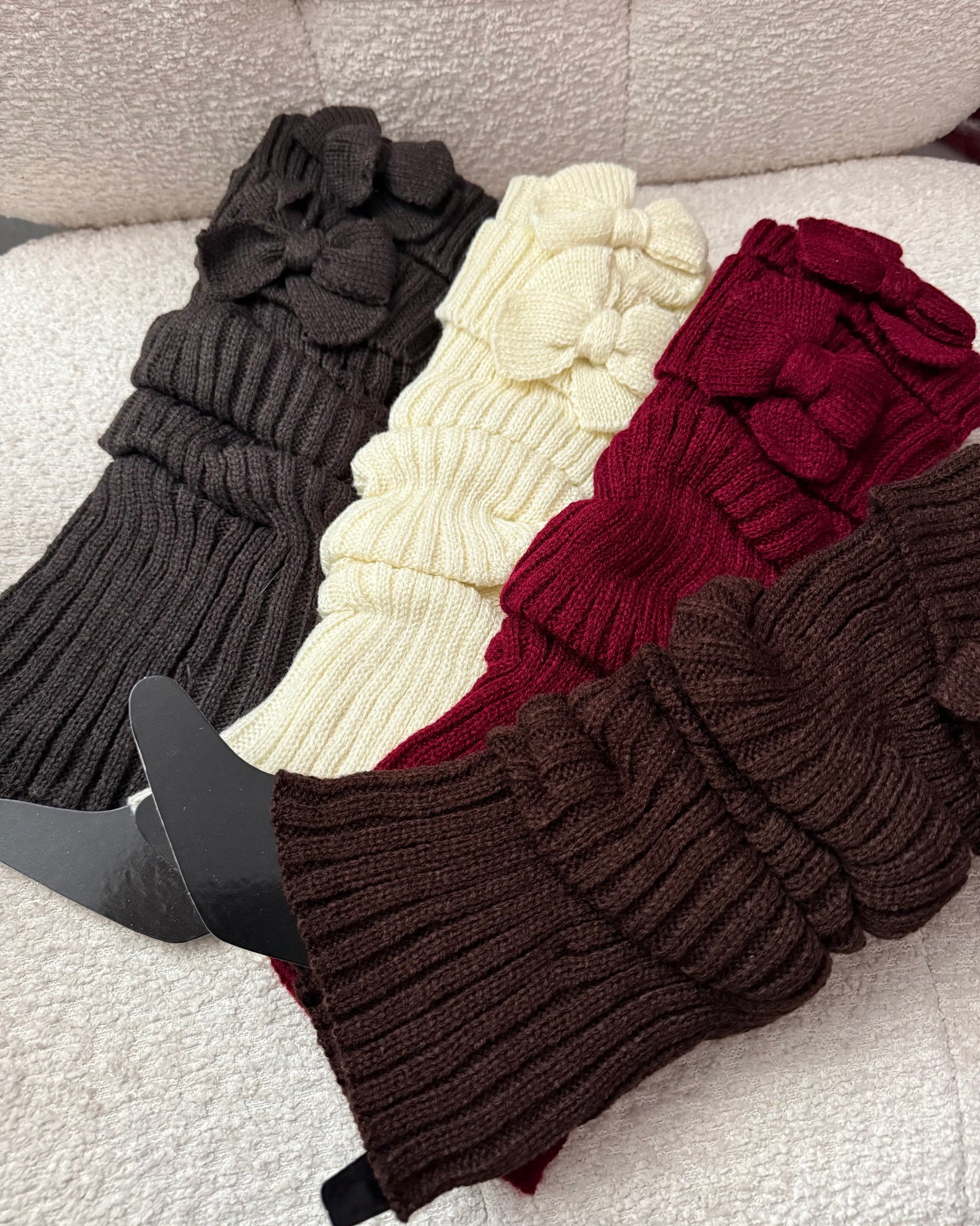 Bow leg warmers