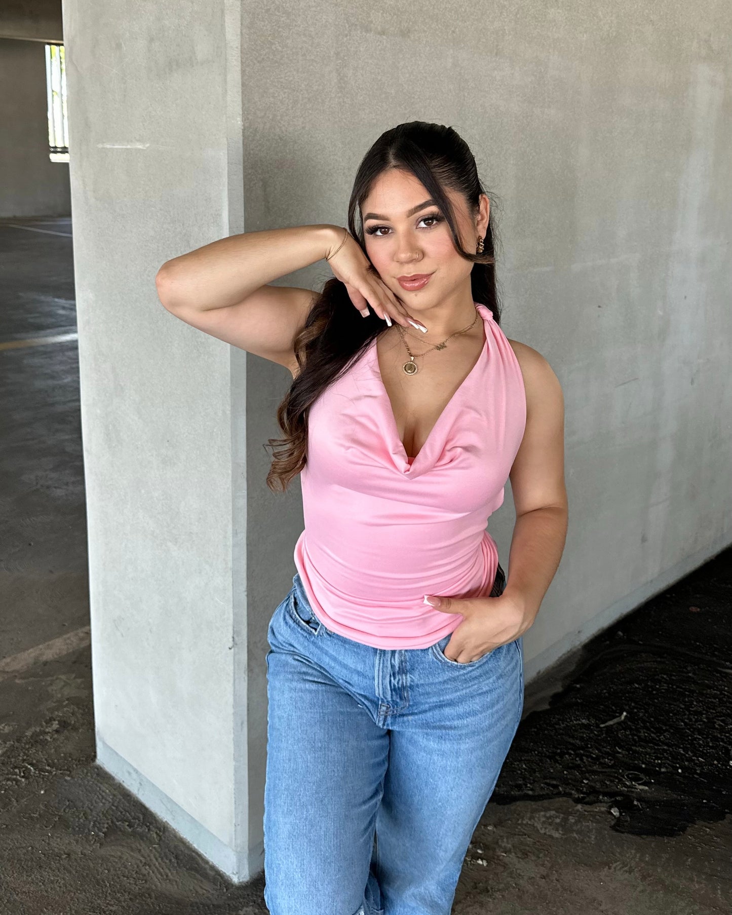 Britt Halter Top - Pink