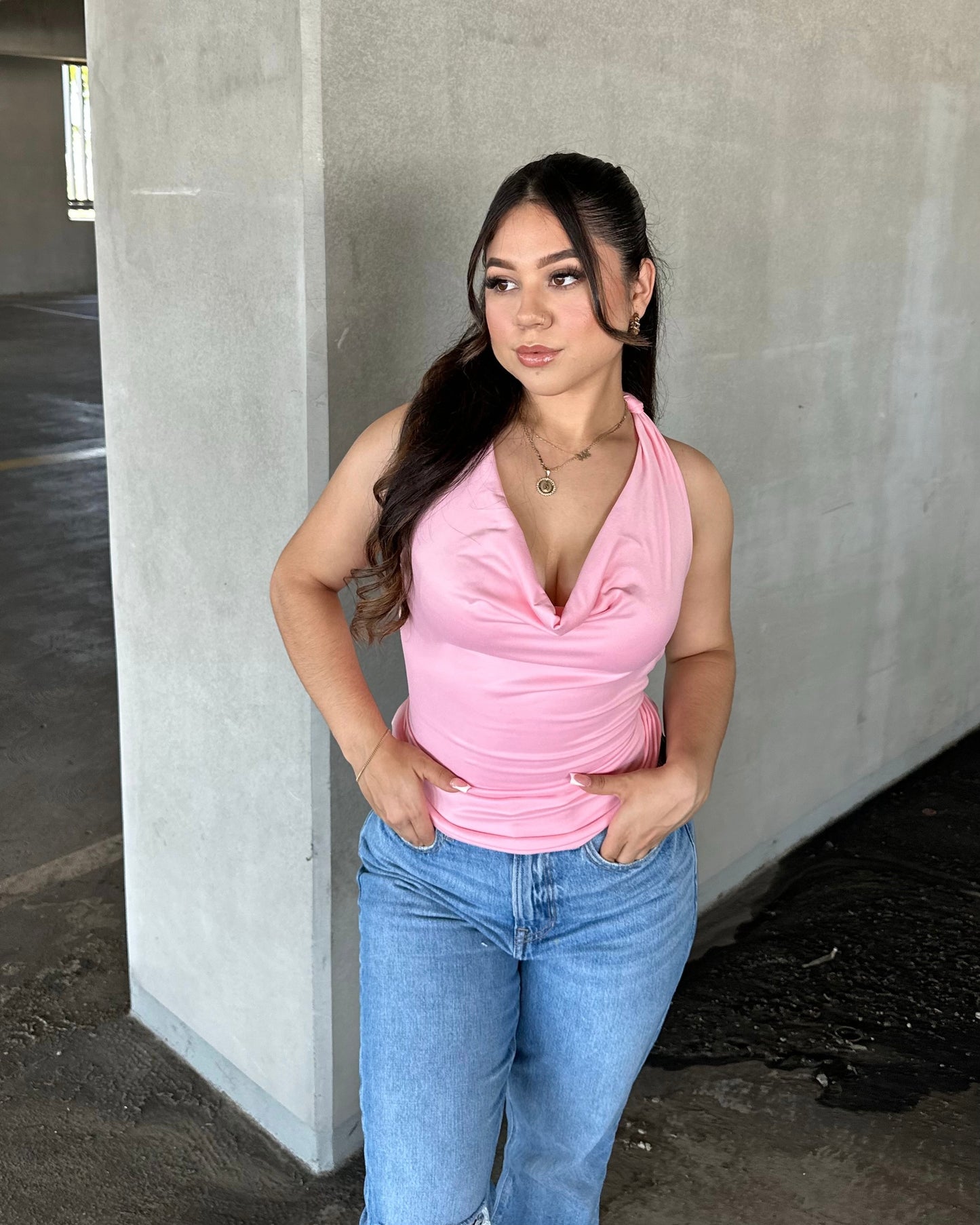 Britt Halter Top - Pink