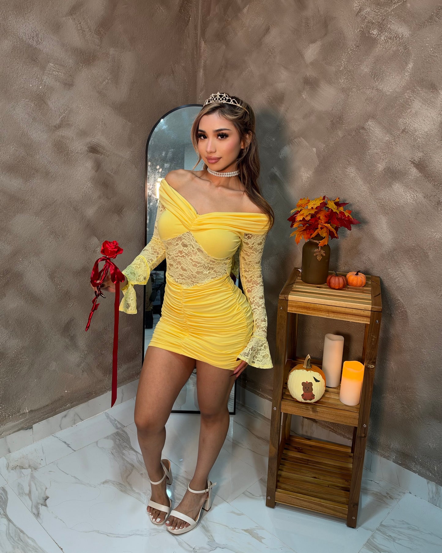 Princess Lace Dress - Yellow