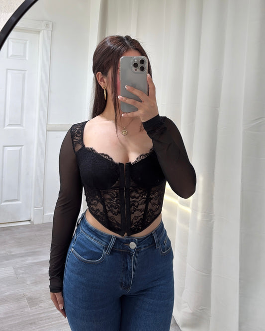 Lace Corset - Black