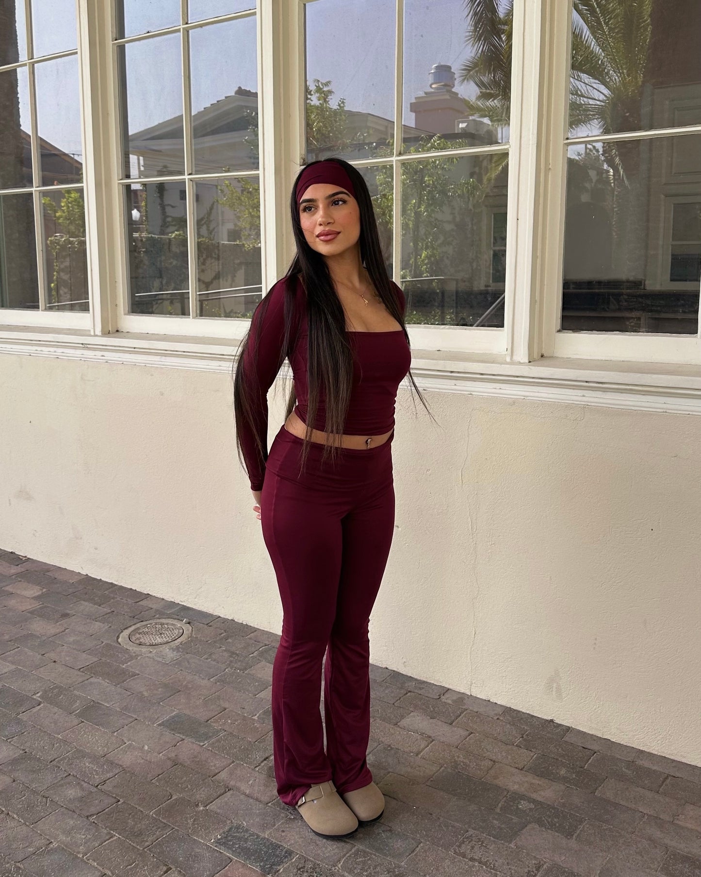 Longsleeve Buttery Set - Burgundy - 3 piece