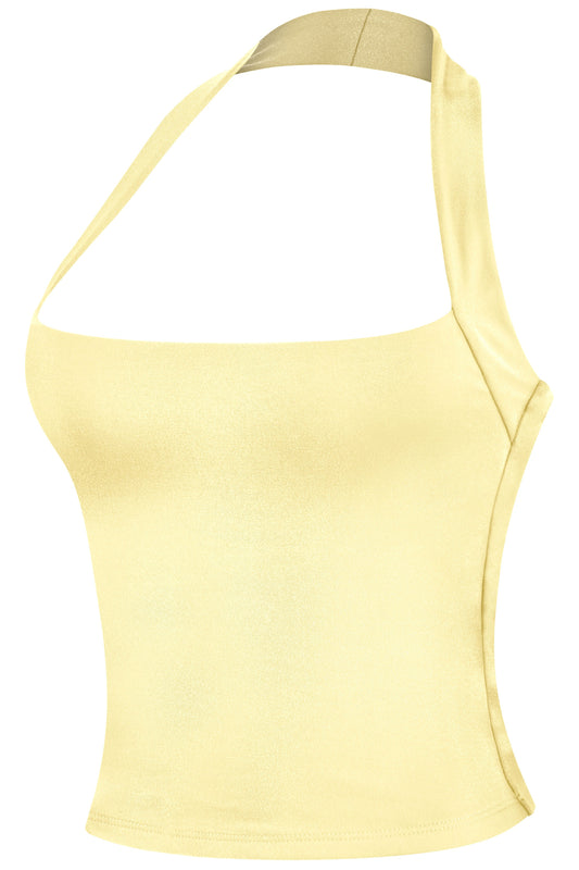Halter top double layered - Yellow