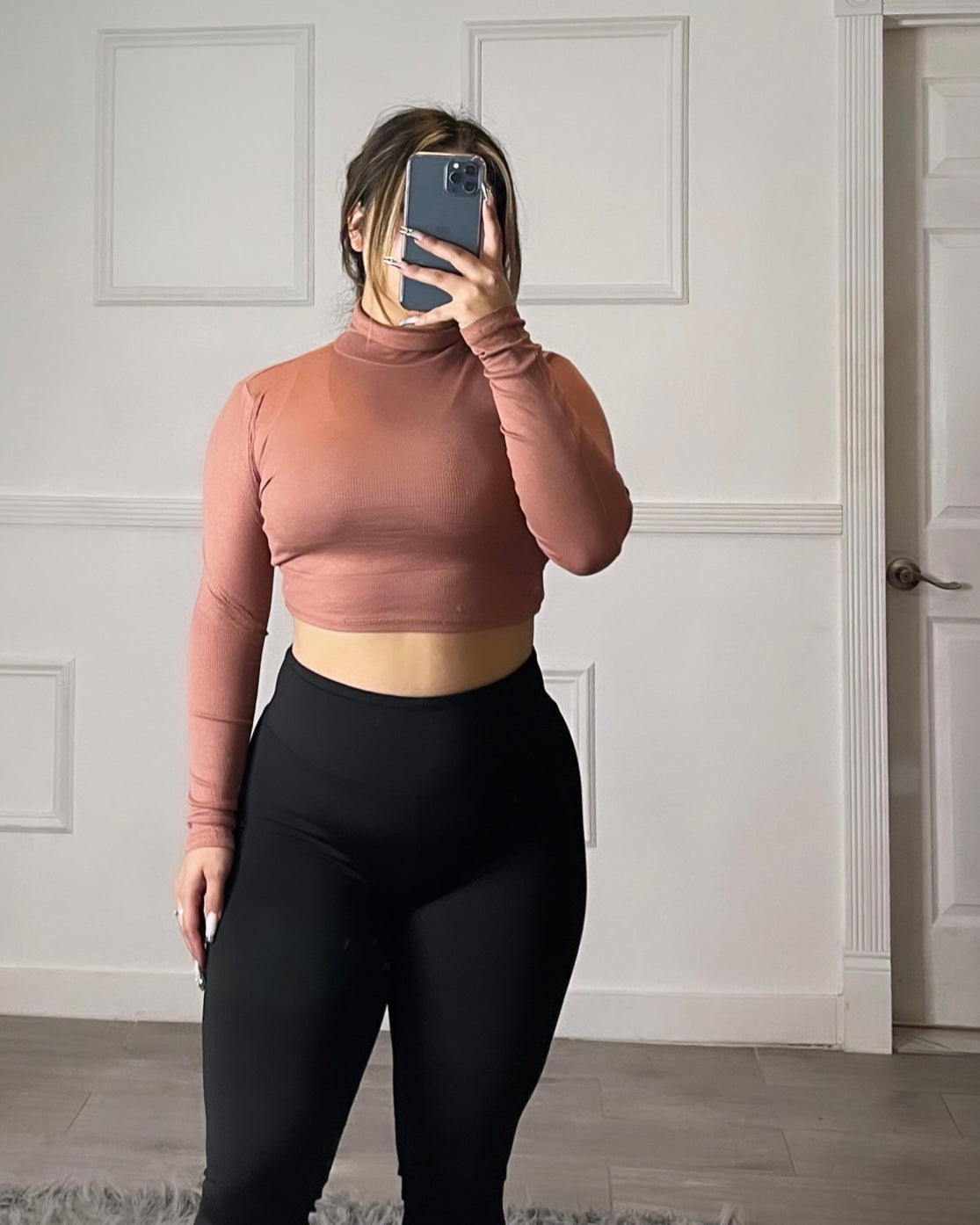 Turtle neck cropped (pink)