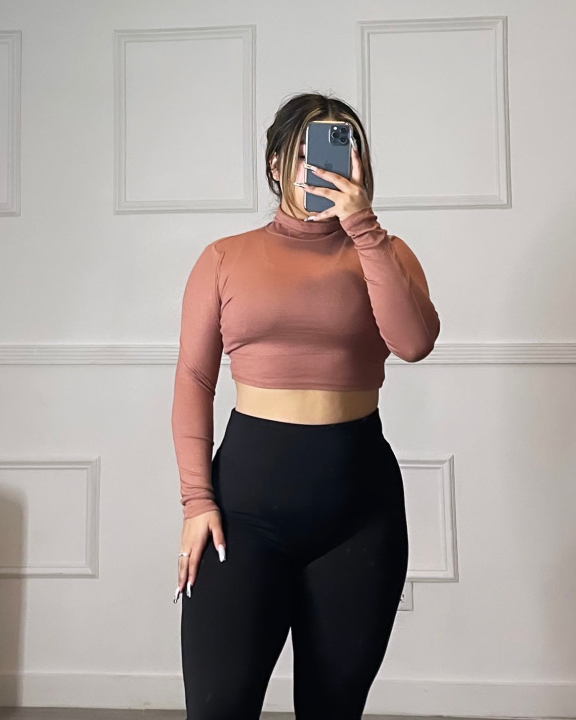 Turtle neck cropped (pink)
